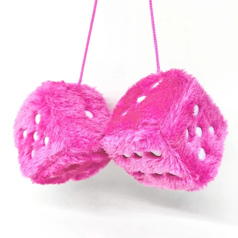 

Fashion Car View Mirror Hanging Pendant Couple Fuzzy Plush Dice Auto Home Decor Ornament Car Accessory Interior Hanging Decor