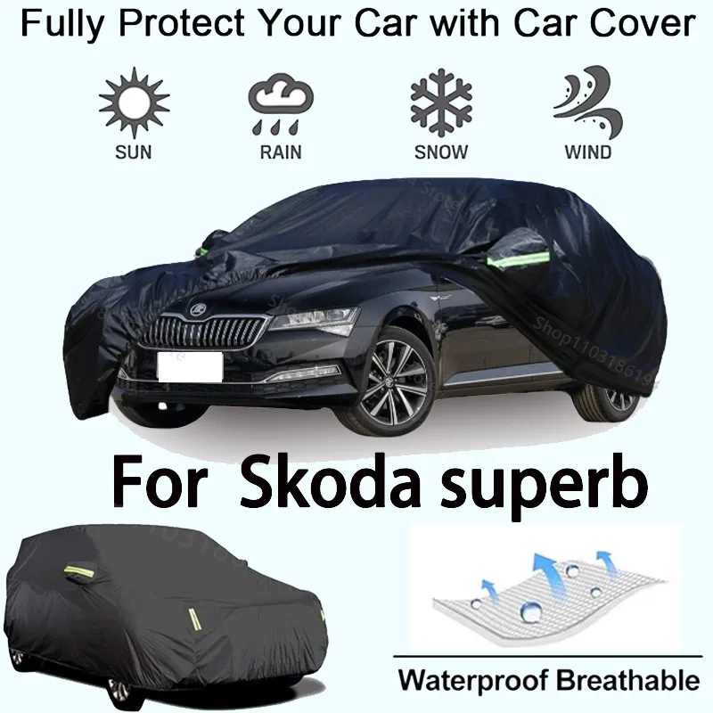 フルカーカバー-シュコダ-スーパーブ-アウトドア保護具-防雪、サンシールド、防水、防塵自動車アクセサリー
