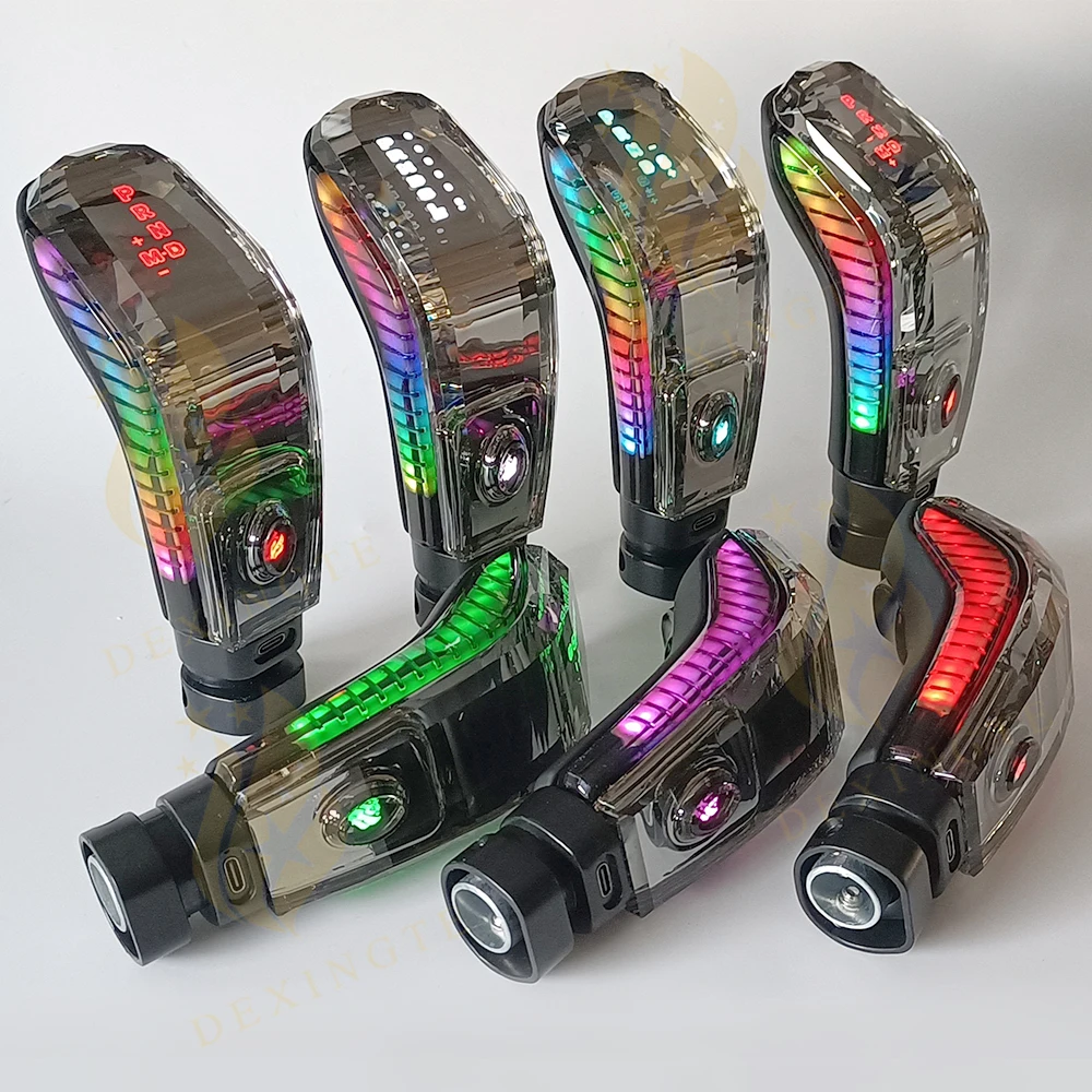 

General Gear Shift Knob Crystal with LED lamp Handle gear shift lever For Hyundai For Kia 7 Color Gradient Dynamic Running Light