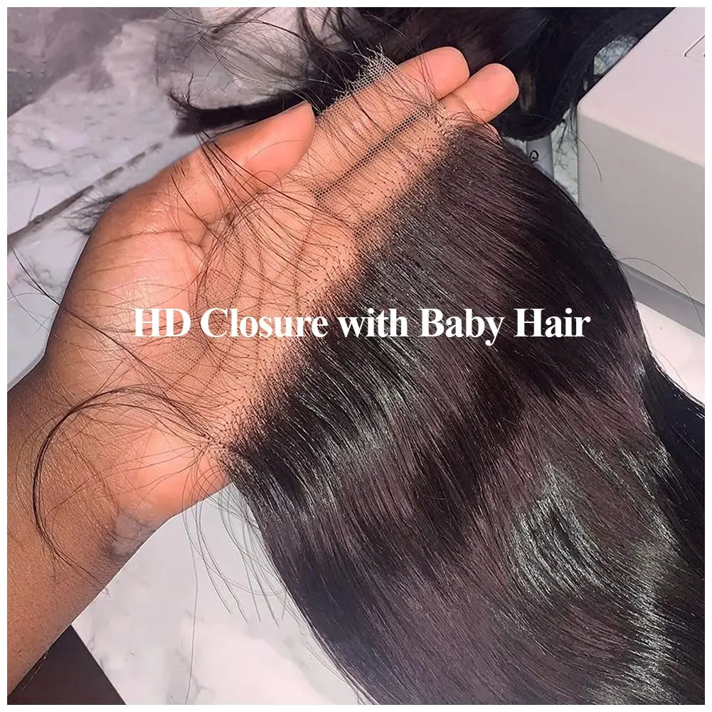 Wigqueen Hair 5x5 Closure HD Lace Body Wave Human Hair Invisible Transparent 4x4 Swiss Lace Closure Only Pre Plucked Baby Hair