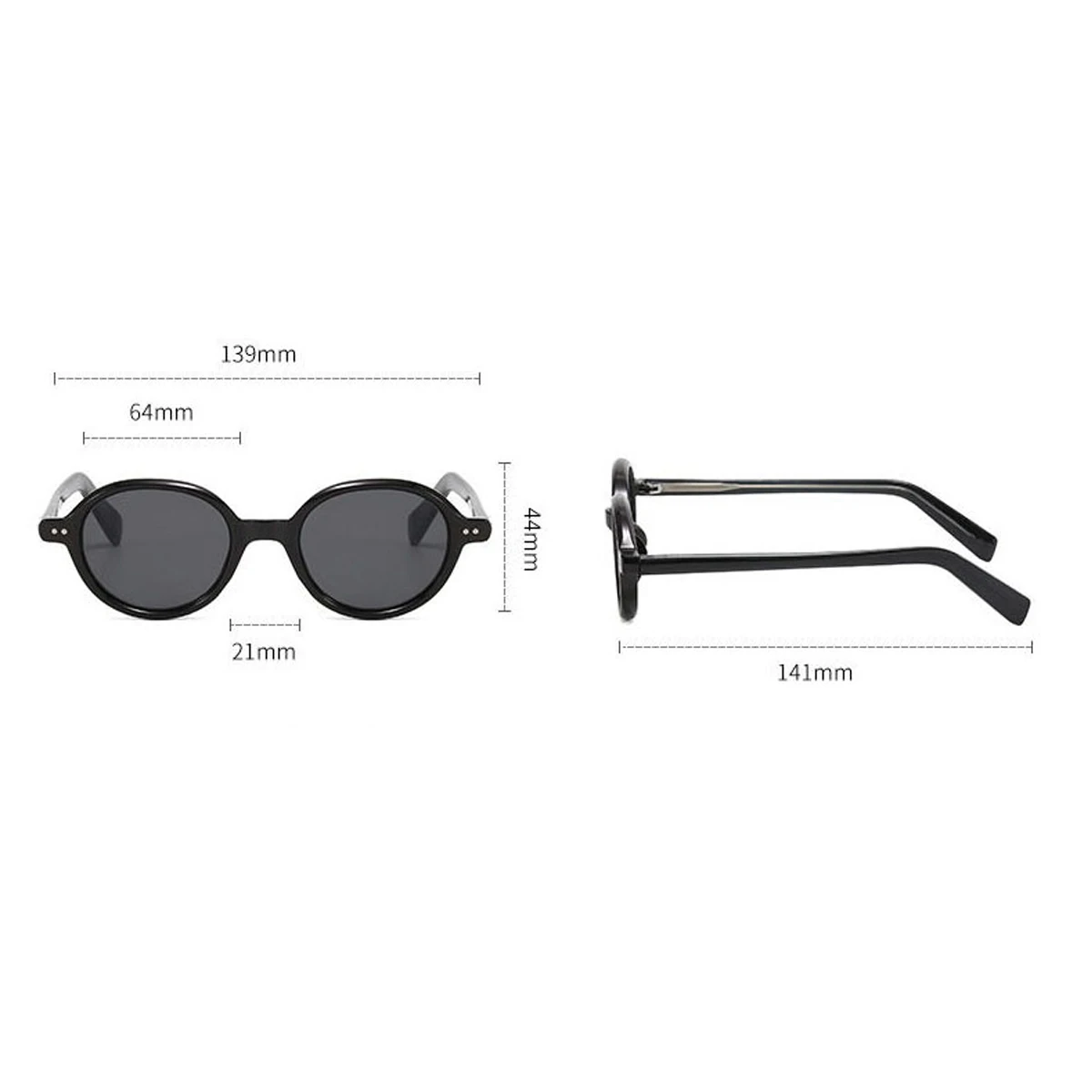 Acetatowe małe okrągłe okulary przeciwsłoneczne spolaryzowane męskie japońskie unisex owalne okulary przeciwsłoneczne damskie Retro TR90 octanowe męskie — zdjęcie 7