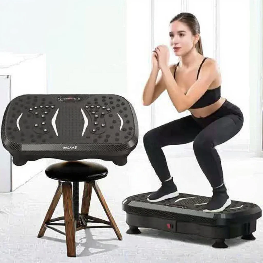Vertical Body Slimming Trainer Power Vibration Plate Machine Fitness Exercise Equipment for Home Use Electromagnetic Type Metal