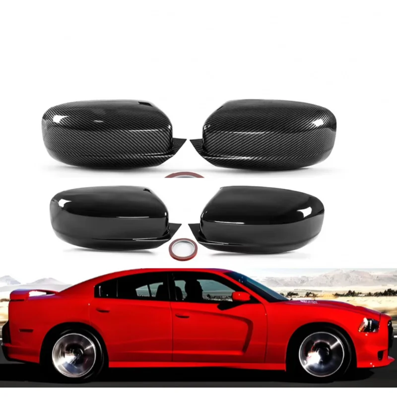 

Fit For Dodge Charger 2011-2021 Car Rearview Mirror Cover Wing Cap Exterior Sticker Door Horn Rear View Case Trim Carbon Fiber