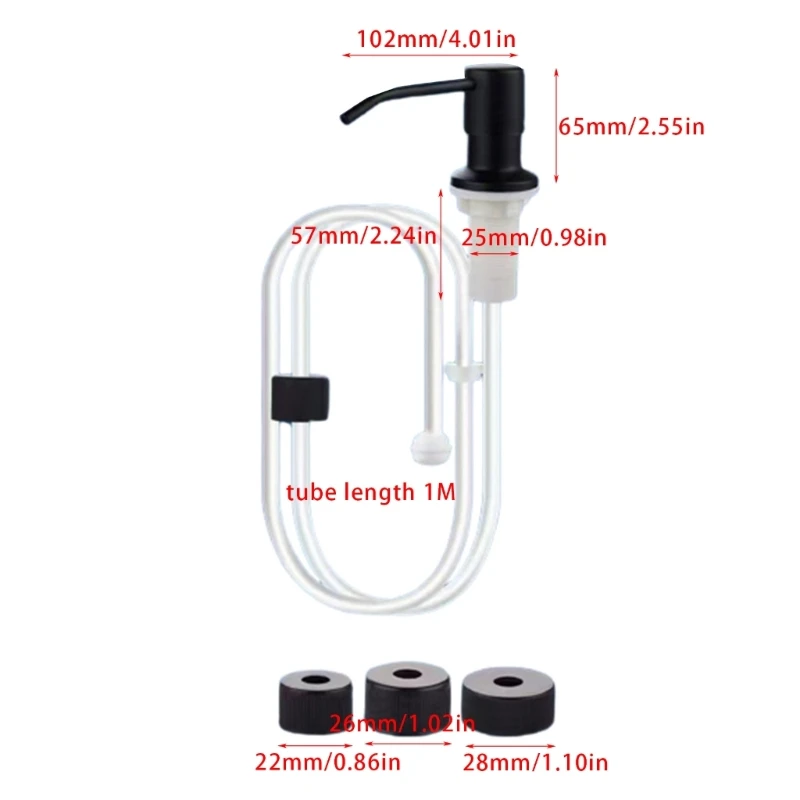 Kitchen Soap Dispenser Easy to Install Sink Accessory with Silicone Hose Dropship