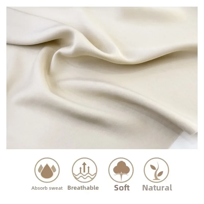 Conjunto de camisa y pantalones de vestir de tela Lyocell de seda y amoníaco de cobre fino, falda con tirantes, fibra vegetal, absorción de humedad, transpirabilidad