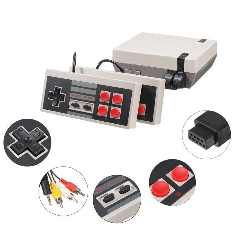 Built-in 620 Classic Retro Games Handheld Video Game Console 8 Bit NES 2 Gamepads Dual Players AV Output For TV Boy Kids Gift