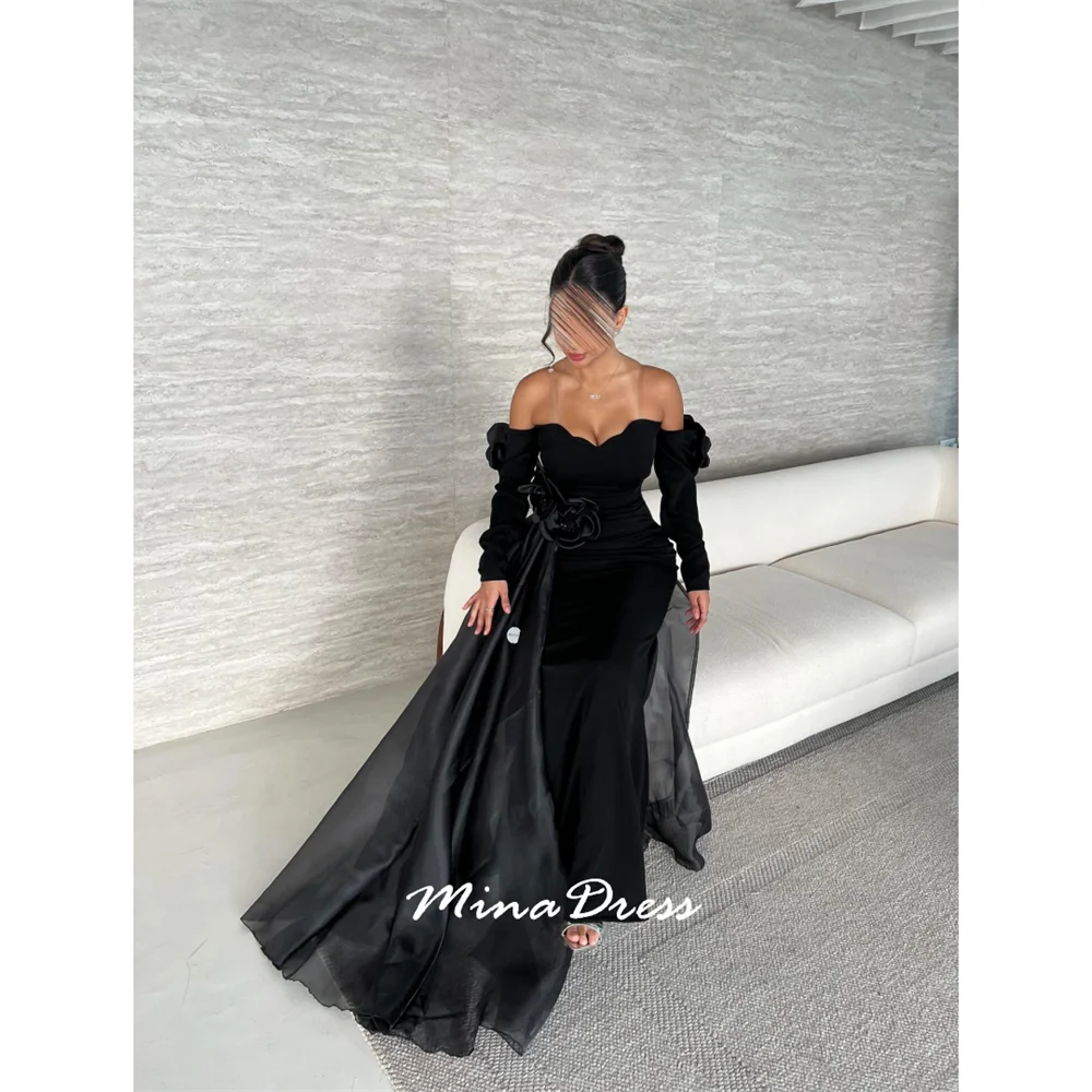 

Mina Customized Flowers Backless Luxurious Women's Evening Dresses for Special Occasions Crystal Elegant Party Dresses Woman