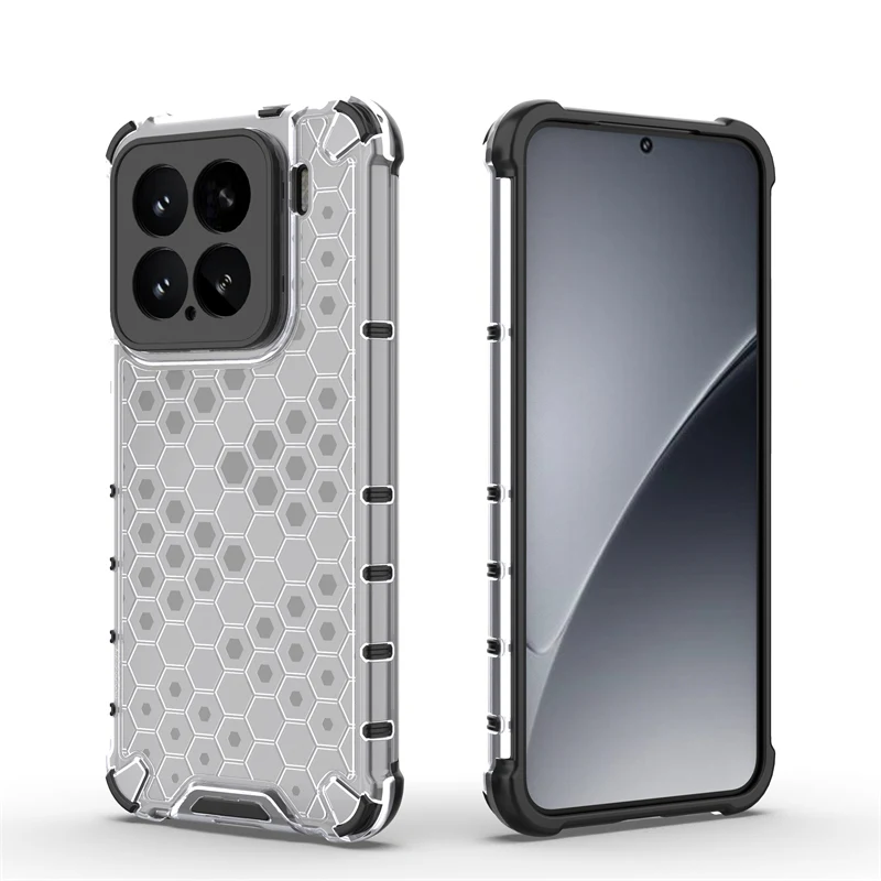 Capa de telefone favo de mel para xiaomi 15 5g china celular para xiaomi 15 pro à prova de choque antiderrapante capa traseira dura чехол funda para