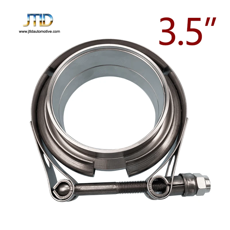 

JTLD Heavy Duty 3.5" Standard V-Band Clamp + Flanges 304 Stainless Steel for Exhaust Downpipe Turbo Hose car assecories escape