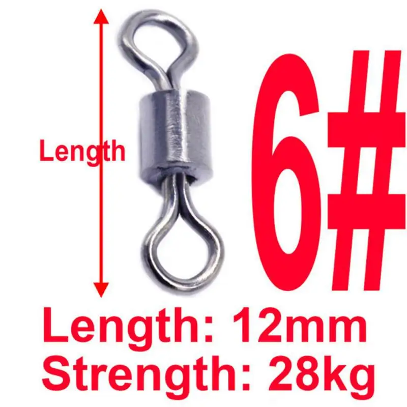 100 Pcs Fishing Connector 8 Shape Swivel Fishing Hooks Line Connectors Stainless Steel Ball Bearing Practical Fishing Rings