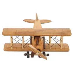 Retro Wooden Plane Toys Vintage Model Crafts Airplane Wooden Plane Model Adorn Room Decor Ornament Miniature