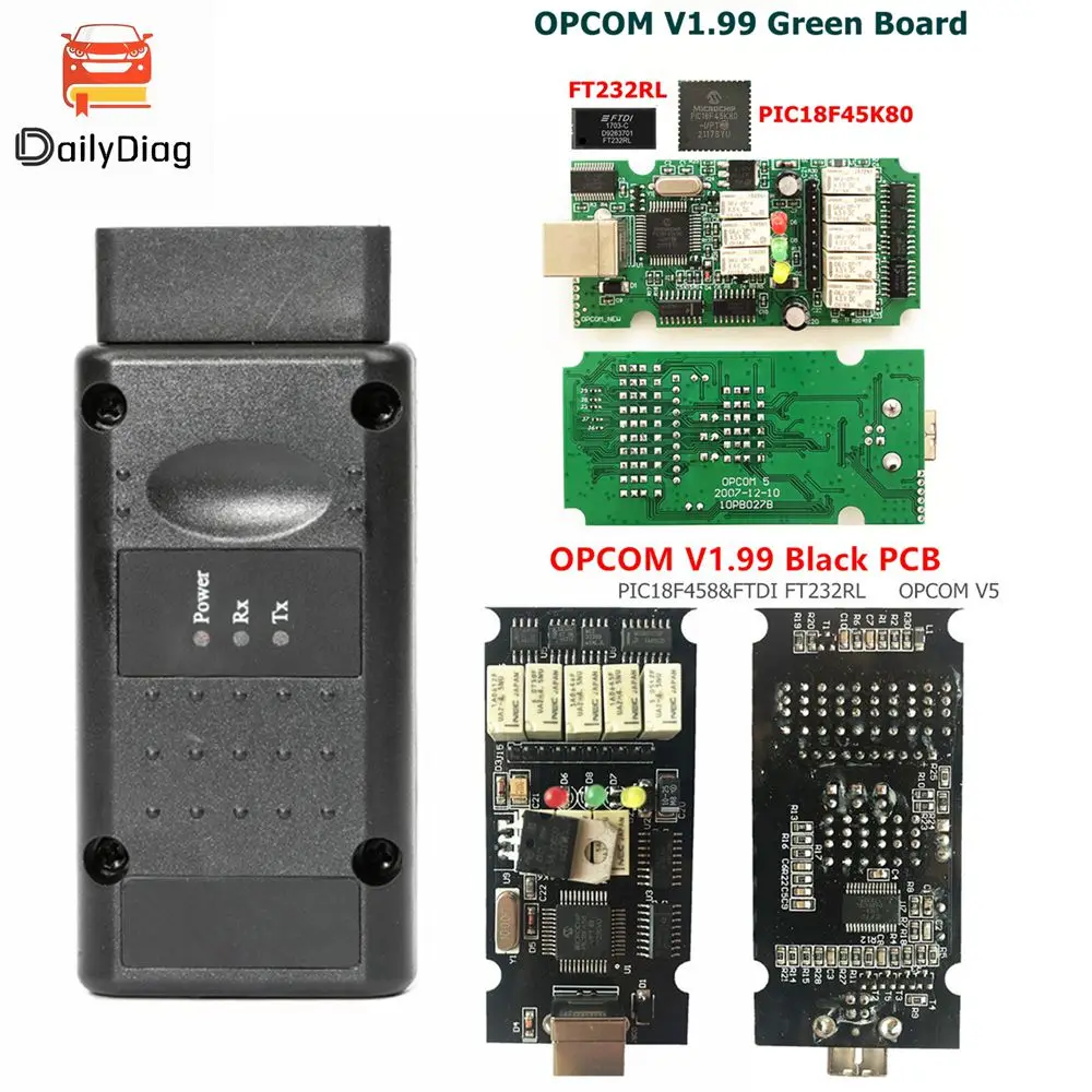 Newest OPCOM V5 for Opel OP COM 1.99 Car Diagnostic for Opel OP-COM V1.99 FT232RL Chip CAN BUS OBD OBD2 Auto Tools