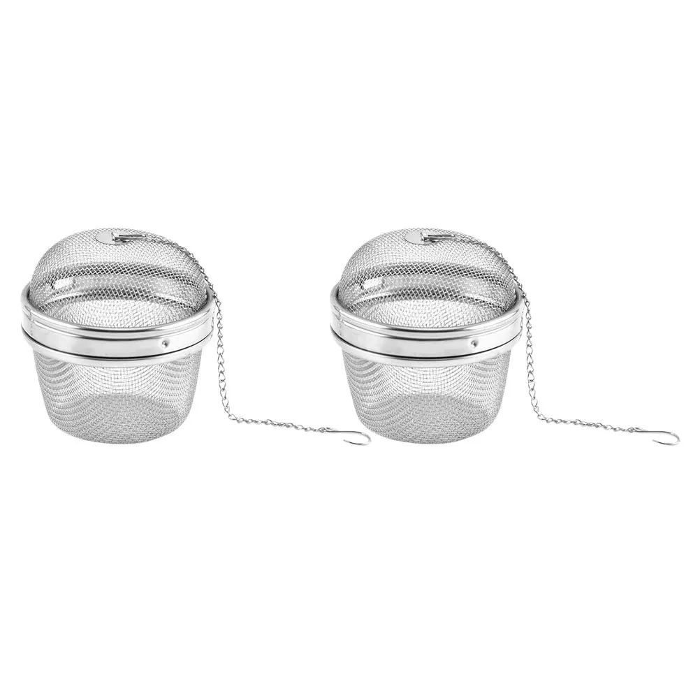 

2pcs Stainless Steel Infusers, Filter Basket With Hanging Chain, Strainer For Home Supply, Kitchen Making Tool, Tea