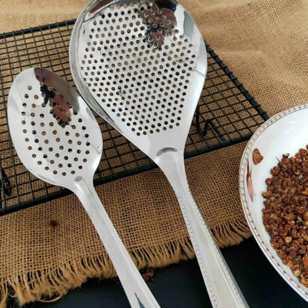 

Hot Pot Filter Spoon Stainless Steel Large Slotted Spoon Kitchen Skimmer Metal Strainer Safe Kitchen Skimmer