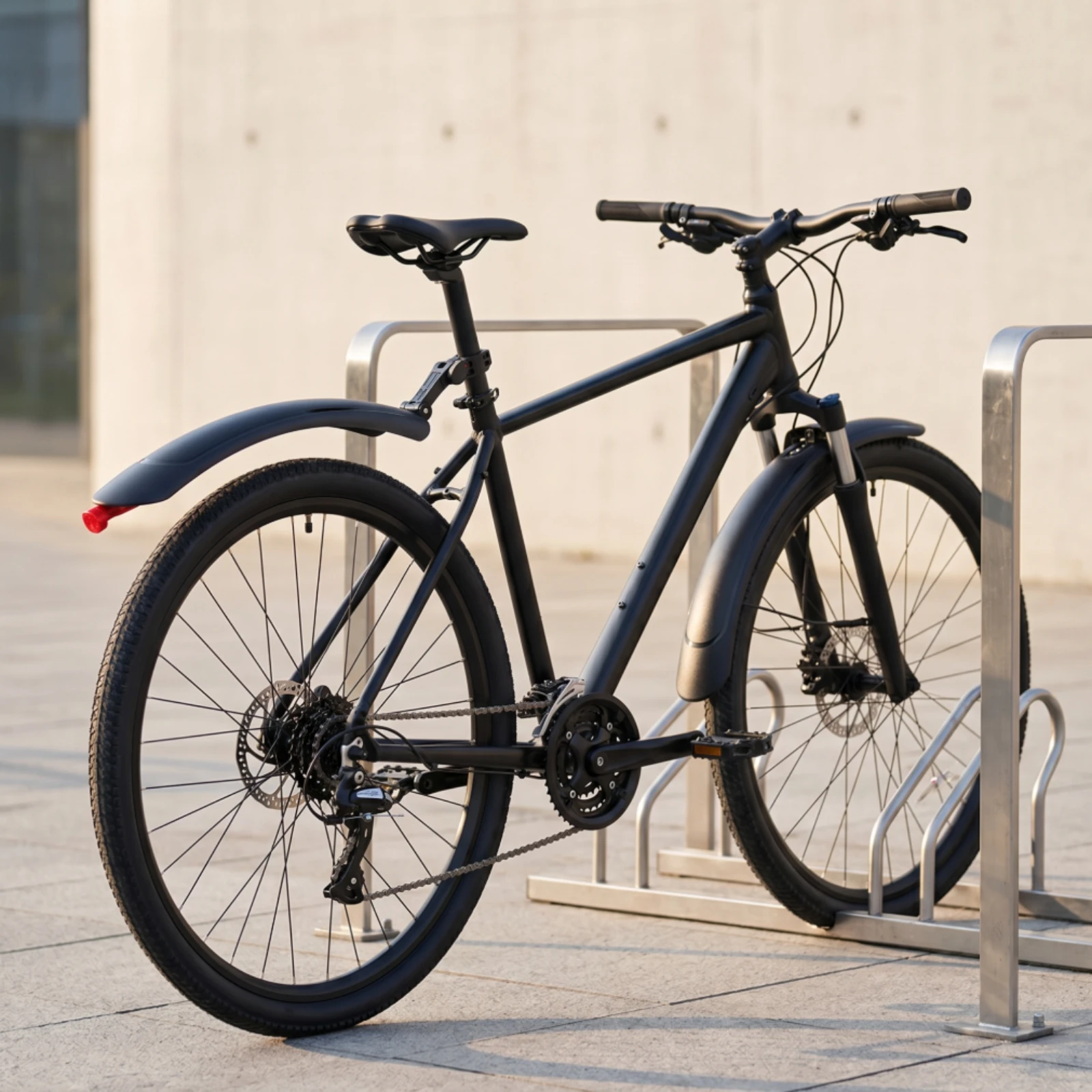 2 Pieces Bike Mudguard Pair with Rear Light Streamlined Bike Mudguard with Tail Light Fenders Tooltool-Free Mudguards
