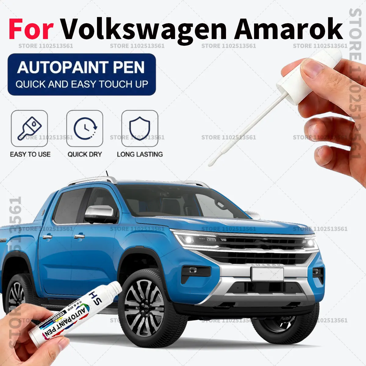 Professional Car Touch Up Paint Pen Scratch Repair Paint Brush for Automotive Paint Restoration For Volkswagen Amarok Black Blue