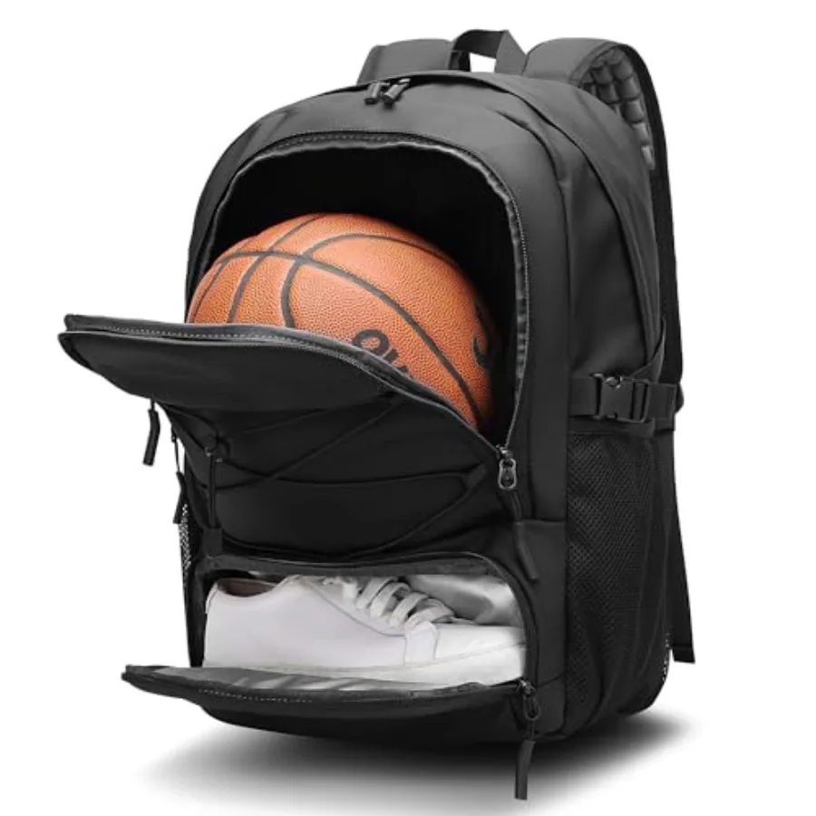 Basketball Backpack Large Sport Bag for Men Waterproof Backpack with Separate Ball Holder Shoes Compartment Sports Equipment Ba