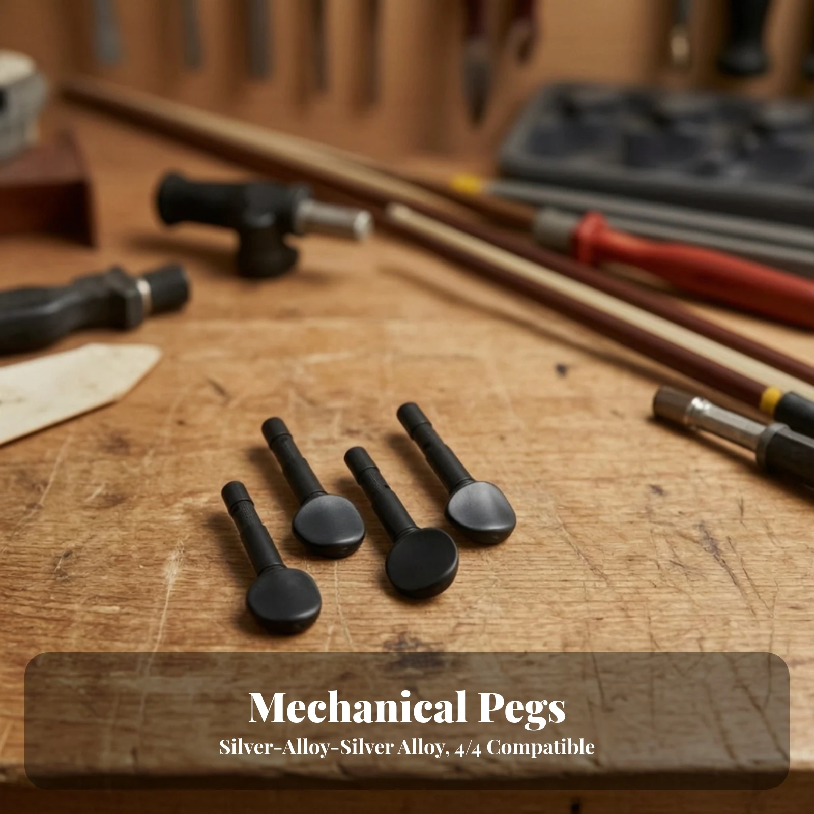 4 Pieces Violin Part Accurate Pitch Control Replacement Parts Machine Heads Smooth Polished Surface for Instrument Technicians