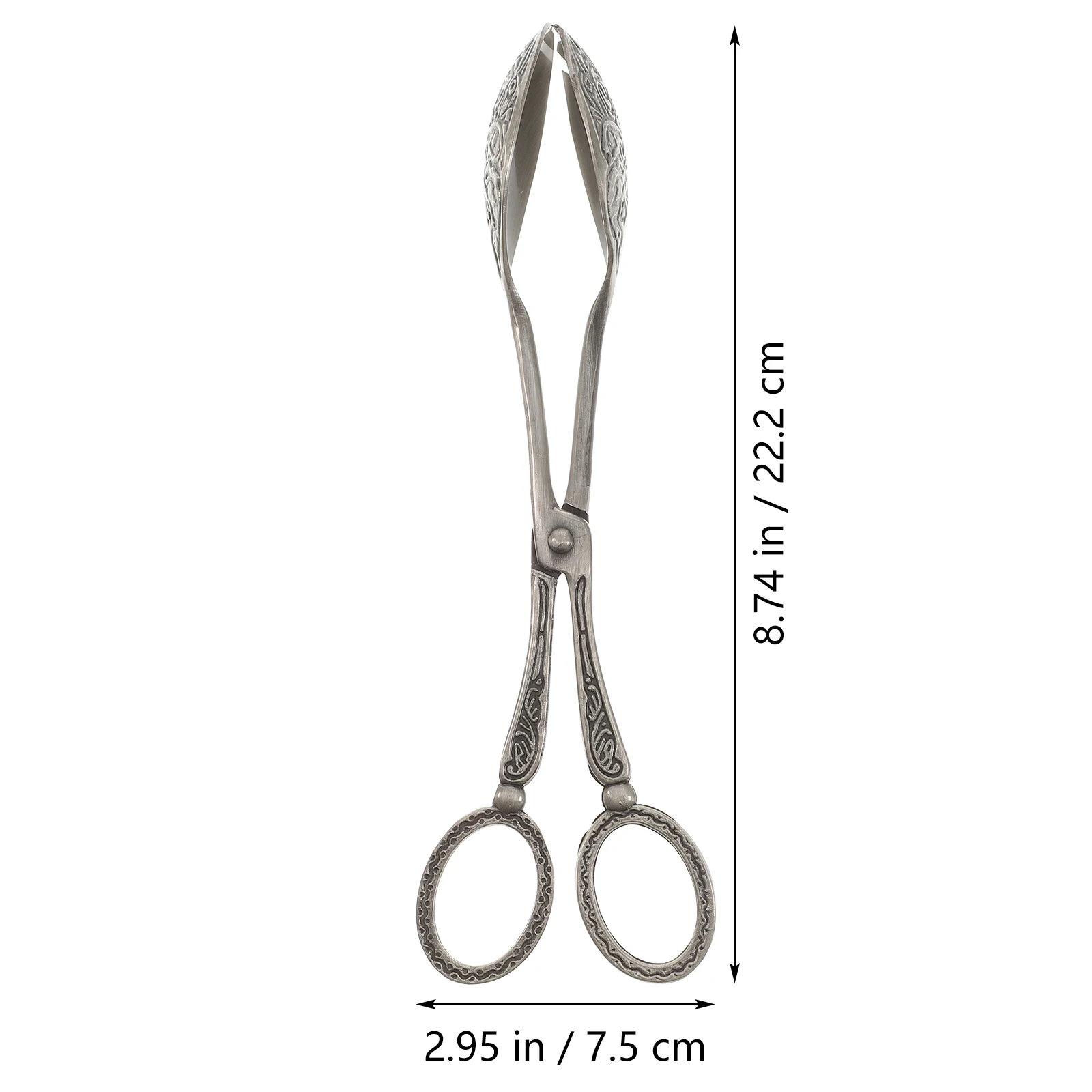 

Kitchen Serving Tongs Zinc Alloy Bread Clips for Biscuit Cake Salad Noodles Toast Boiled Eggs Silver Round Head