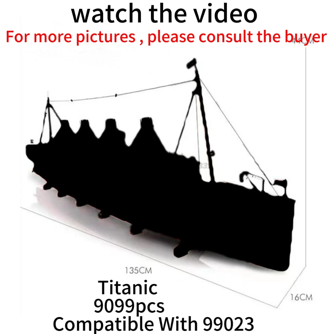 

In Stock Now - 99023 Compatible 10294 Titanic Large Cruise Boat Ship Steamship Bricks Building Blocks Children DIY Toys