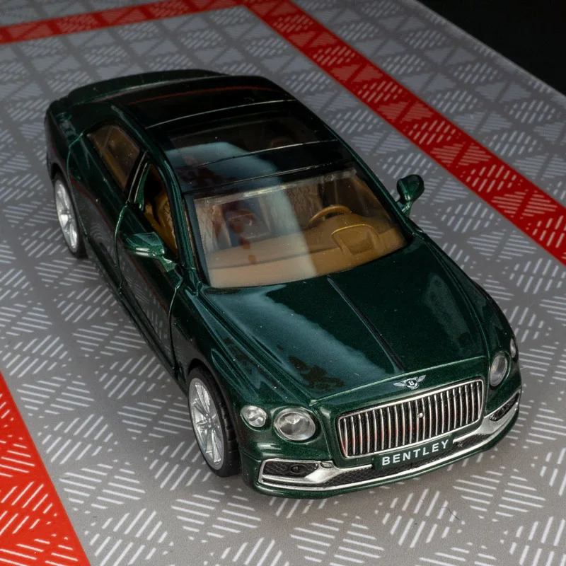 1:38 Bentley Flying Spur New Energy Alloy Die Cast Toy Car Model Sound And Light Pull Back Children's Toy Collect Birthday gift