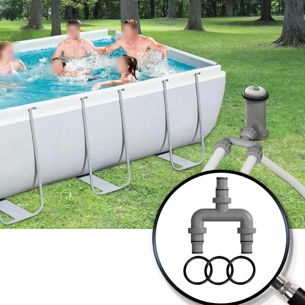 Heater Connection 3-Way Connector Complete Set Included Secure Fit Design 3-way Pool Hose Connector System Pool As Show