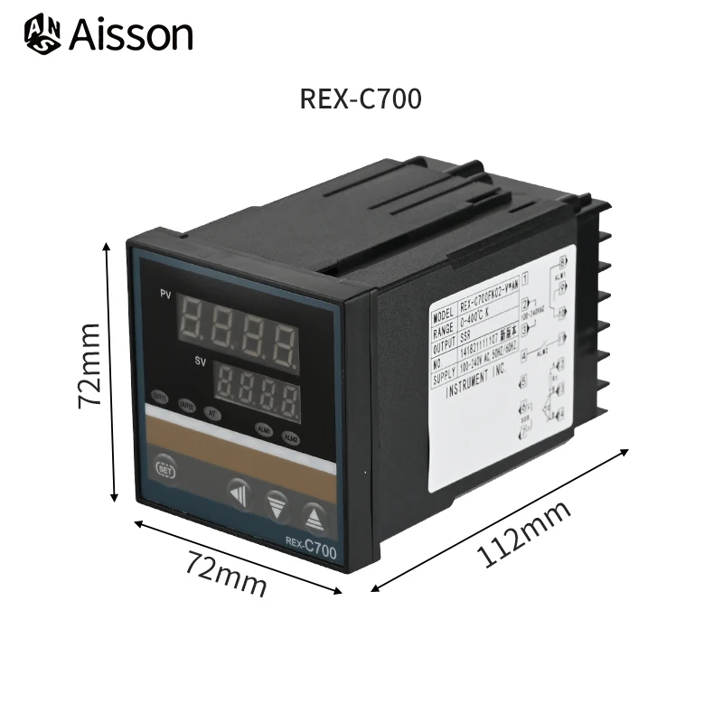 DC24V PID Temperature Controller Digital Display Thermostat SSR Relay Output REX C400 C700 C900 K E J PT100 CU50