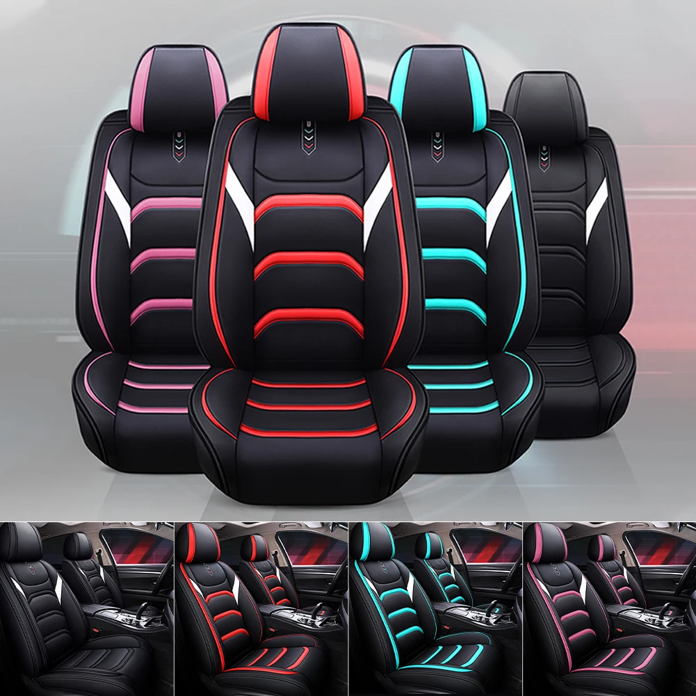 

PU Leather Car Seat Cover durable Seat Cushion Protector Universal Front Rear Seats Protective Cover For Sedans SUV Pickup Truck