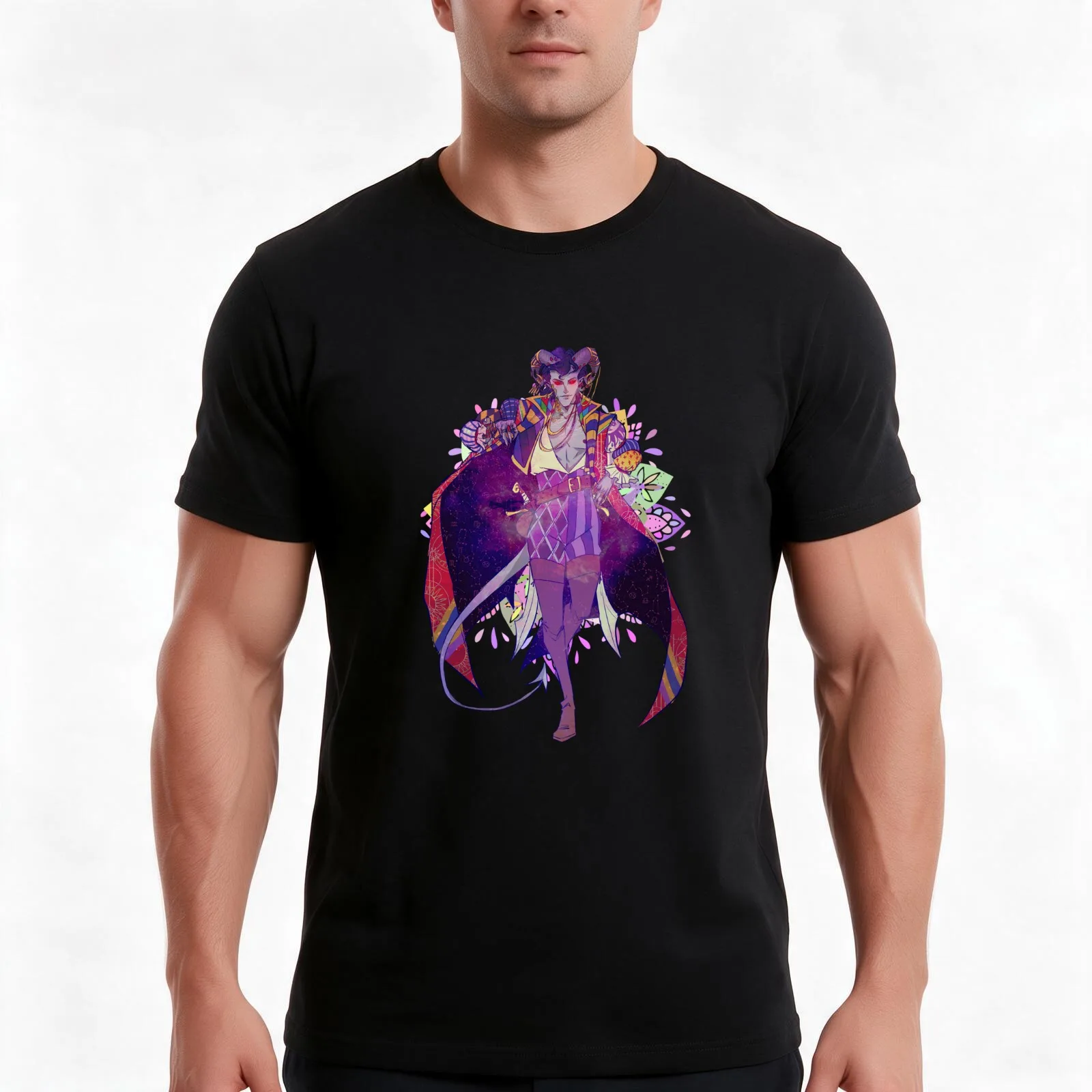 Circus man T-Shirt, Summer Casual Cotton Tee, Oversized Streetwear Tops, Vintage Graphic Print, Loose Fit Short Sleeve
