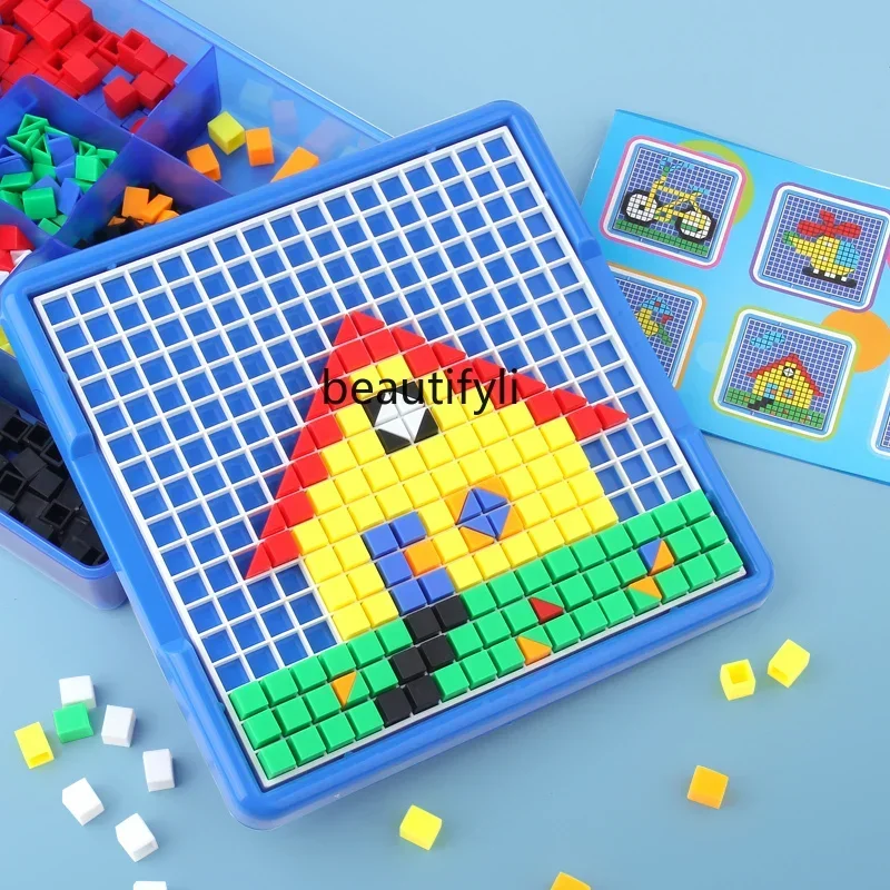 

Educational toys, intelligence development, large plug-in board puzzles, hands-on construction of small particle building blocks