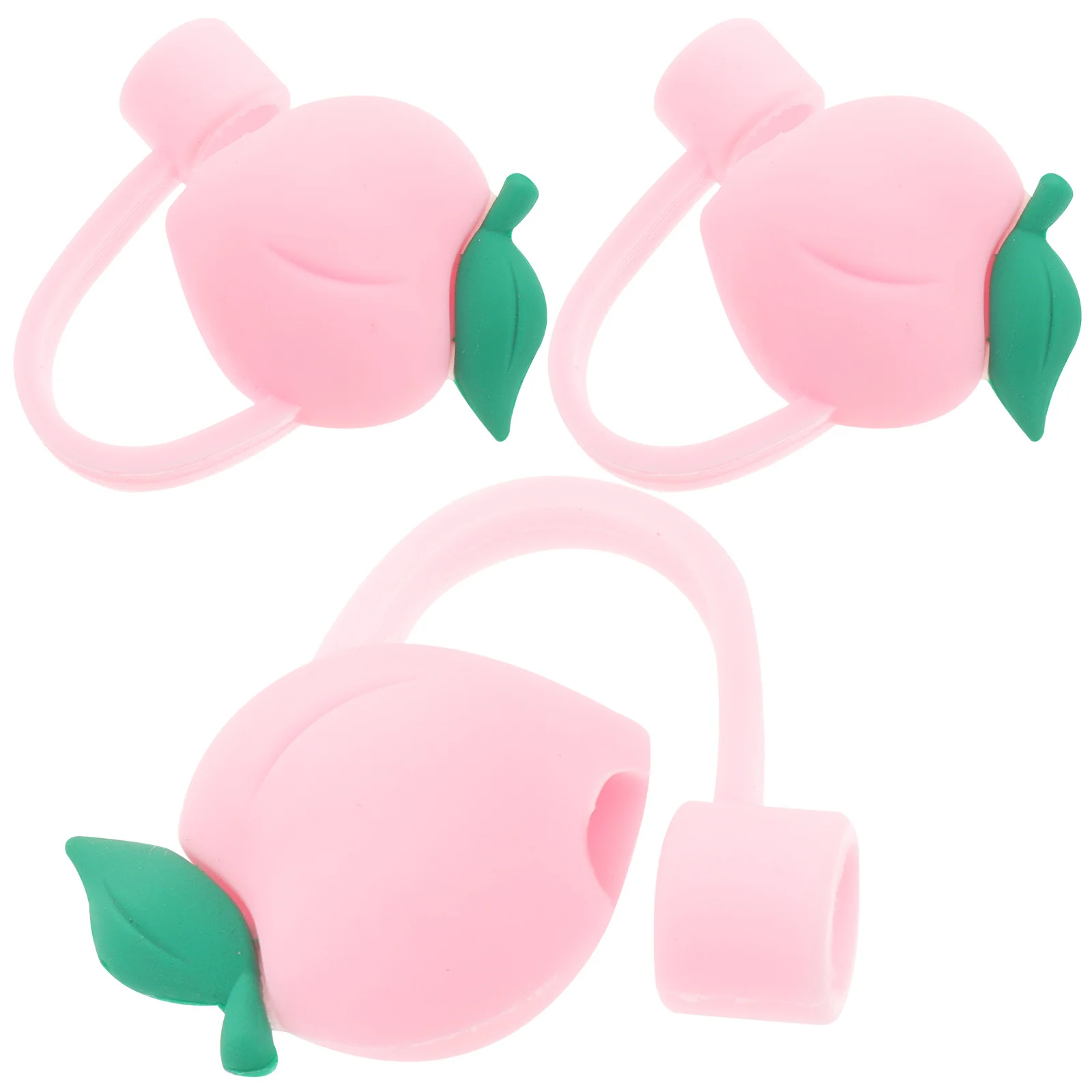 

FELTECHELECTR 3pcs Silicone Straw Caps Soft Cartoon Protectors for Reusable Portable Cups