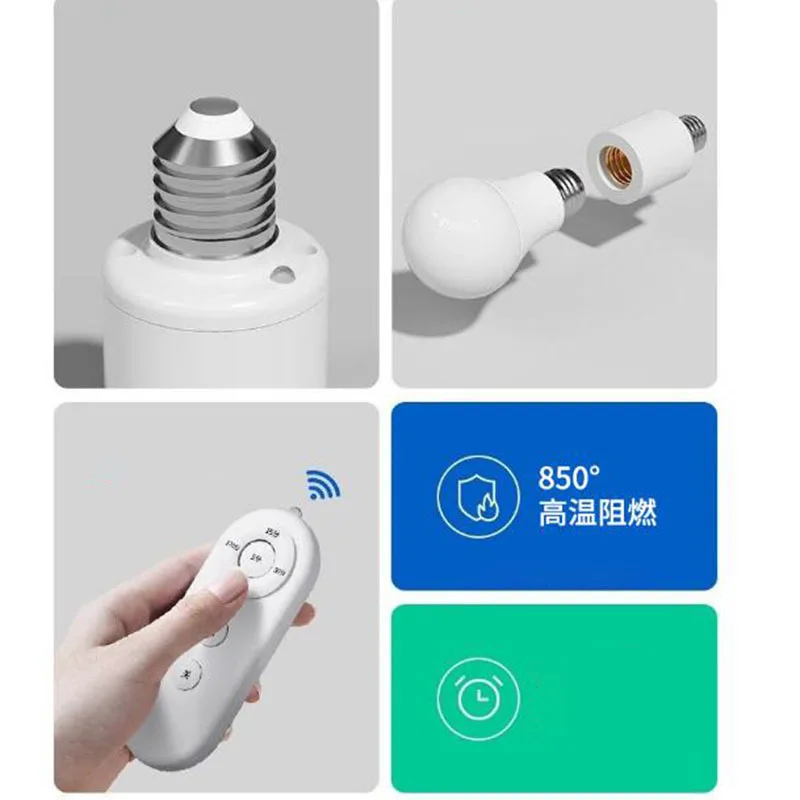 E27 or B22 Remote Control Light Bulb Base Socket Smart Timer Switch Wireless 8m Lamp Holder AC 110V 220V ON Off k v - view 6