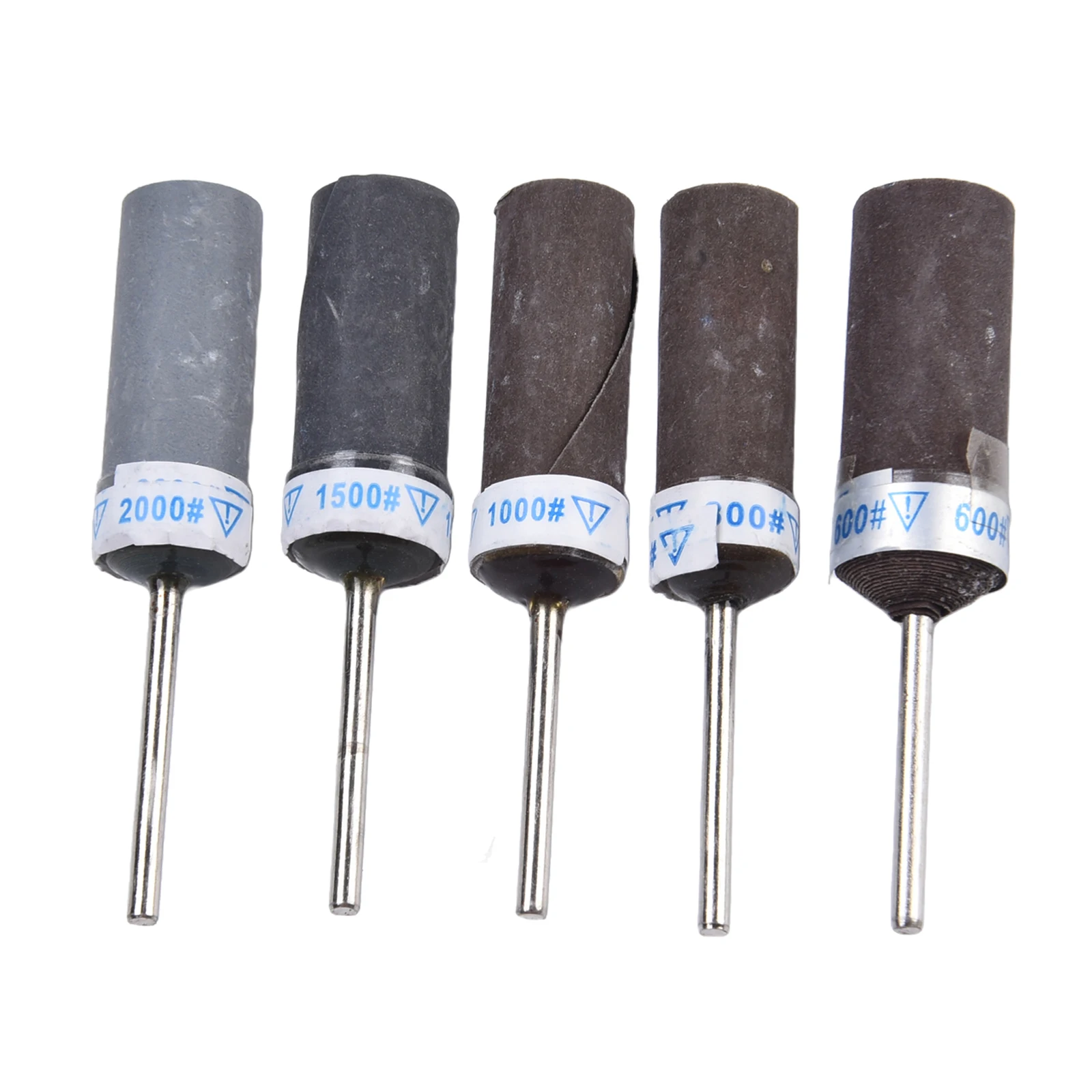 5pcs/set 600-2000Grit Sand Paper Bar 3mm Shank Cylinder Sandpaper Rod Grinding Head For Jewelry Making Rotary Tools