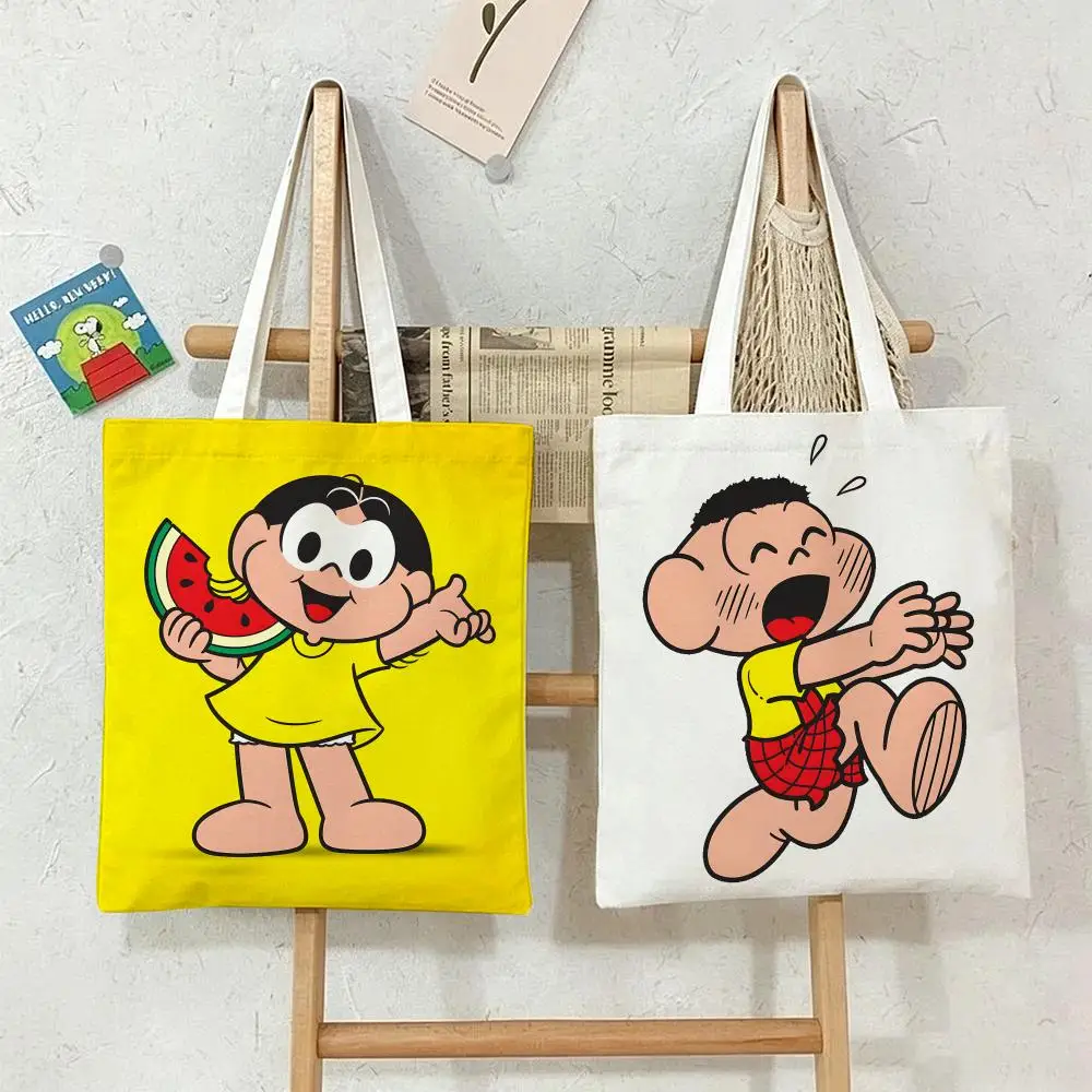 Cartoon T-Turma da Monica Storage Bags  Shopper Bags Handbags Canvas Shoulder Bags Woman Shopping Bags High Capacity