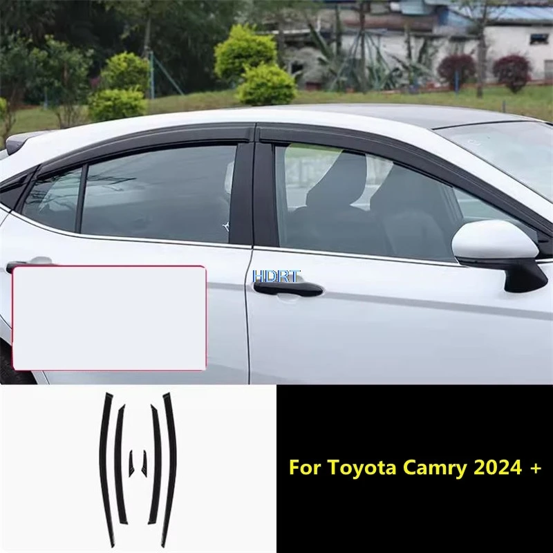 

Car Styling Accessories Side Window Vent Visor Deflector For Toyota Camry 2024 + Sun Rain Screen Shelter Weather Shield Cover