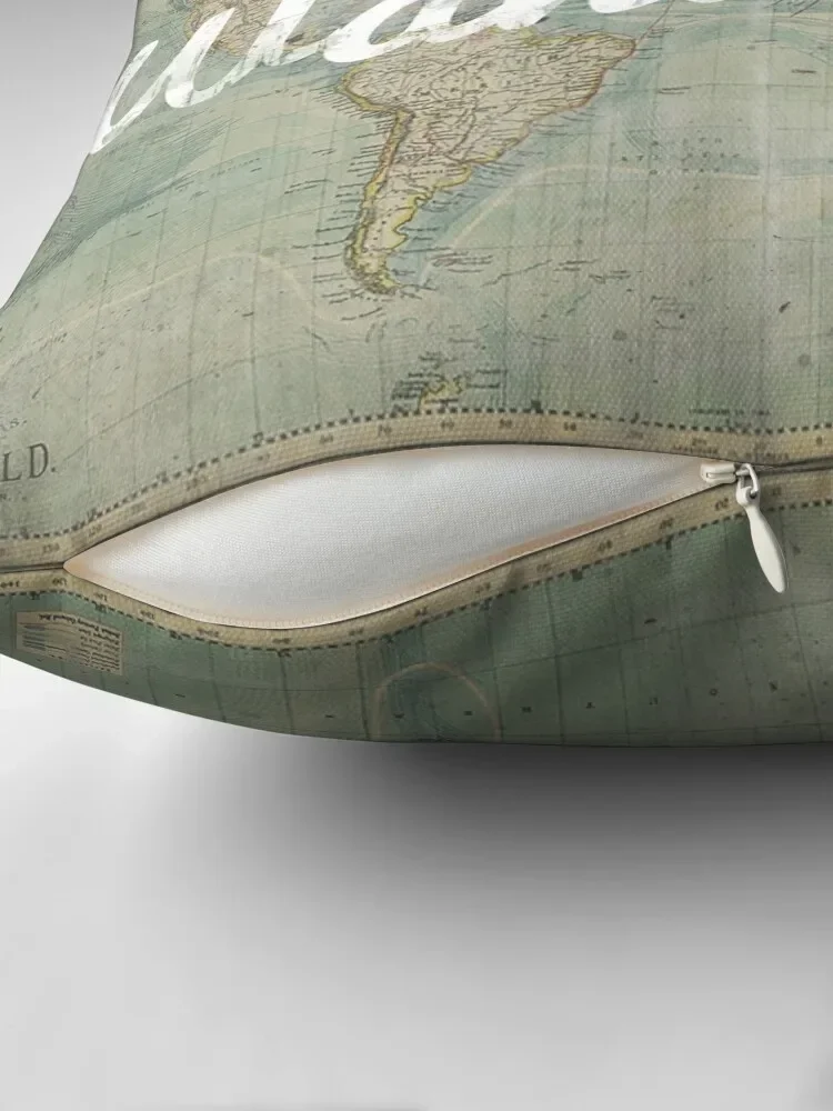 wanderlust on vintage map Throw Pillow Decorative pillow case Cushion Cover Set Pillow