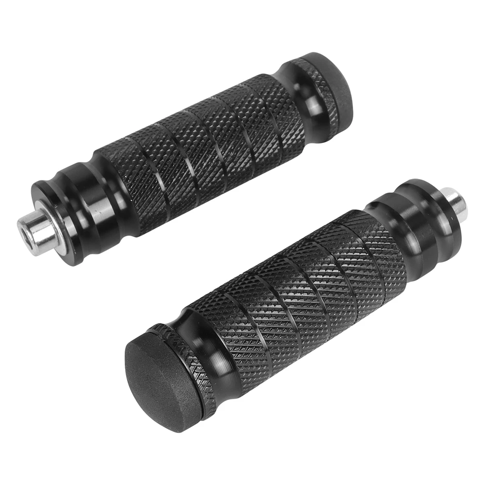 Motorcycle Rear Footrests Pair with Anti Slip Textured Pedal for Passenger Stability CNC Aluminum and Silicone Materials