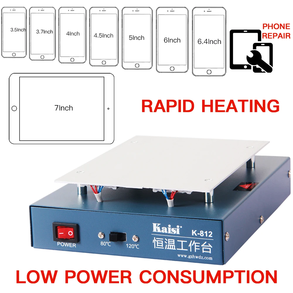 Kaisi LCD ekran ayırıcı ısıtma platformu 110/220V cam kaldırma pürüzsüz plaka telefon onarım makinesi plaka istasyonu