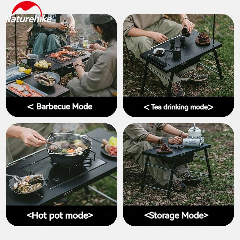 Naturehike IGT Grill Table Stainless Steel Detachable Camping Outdoor Travel Portable Picnic BBQ Table Set Combination Folding