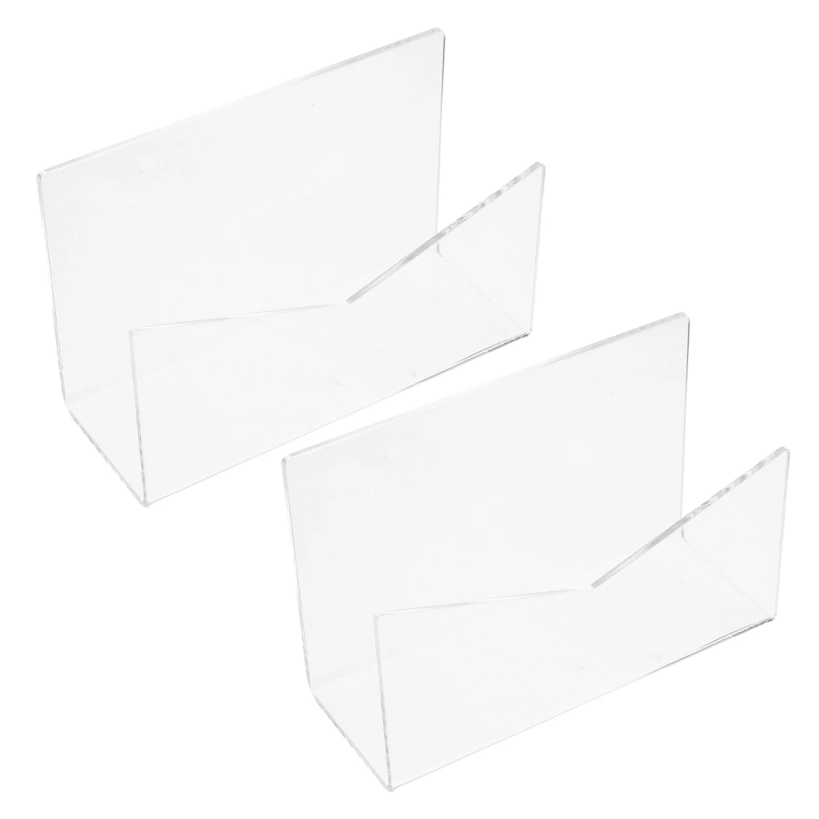 2Pcs Acrylic Desktop Mail Organizer Clear Envelope Holder for Postcards Greeting Cards Letters Countertop Document Storage