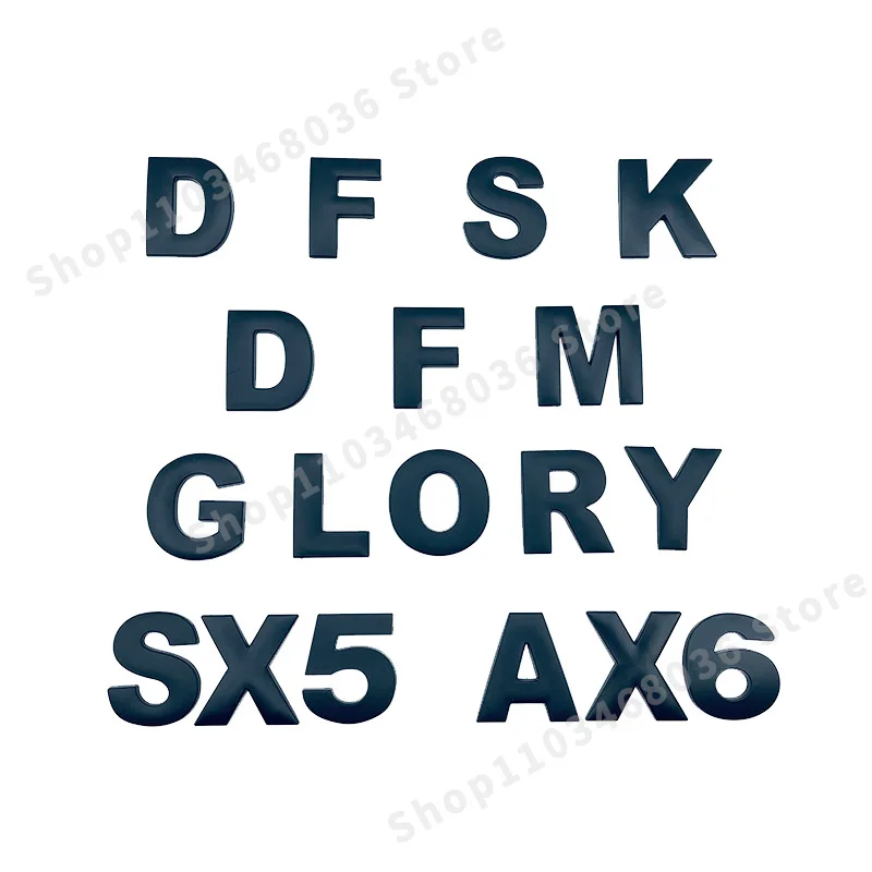 Metal Car Front Hood Rear Trunk Emblem Badge Sticker For DFSK DFM Glory 560 580 330 370 360 SX5 AX3 AX4 Letter Logo Accessories