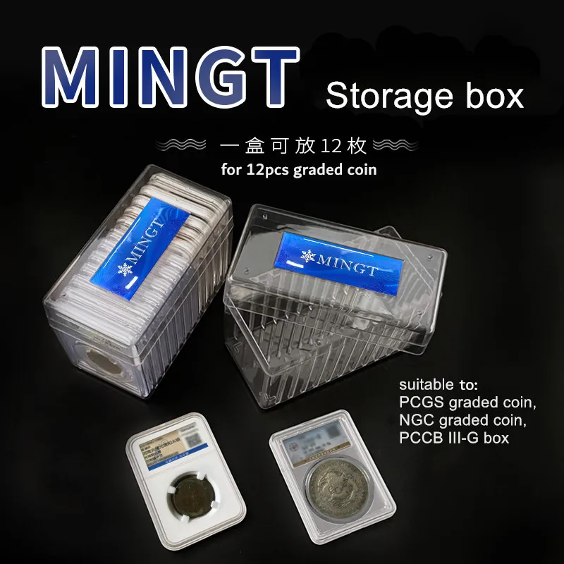 graded coin collection box storage box apply for 12 pcs/10pcs coin slab MingT