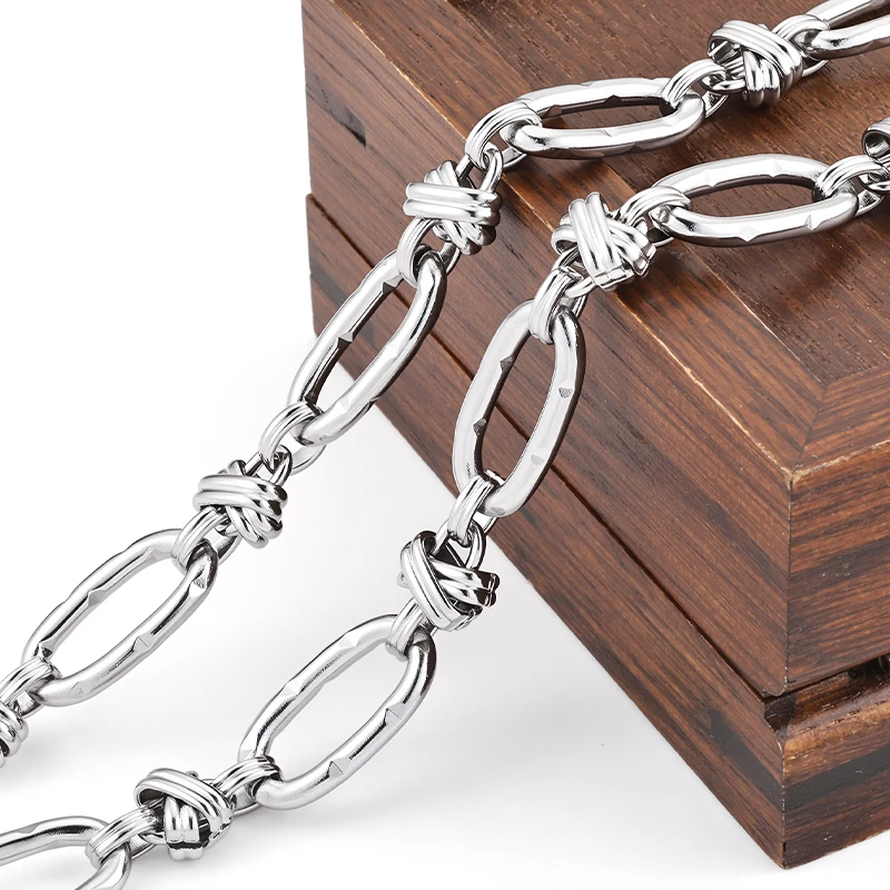

Stainless Steel Handmade Knot Paperclip Chain Oval Link Chain for DIY Necklace Bracelet Jewelry Making Findings Supplies