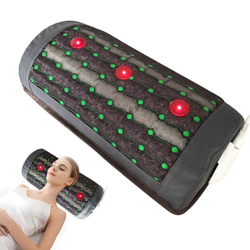Heated  Photon Pillow, Black Purple White, Dual Crystal Particles, Sleep Therapy, Relaxation, Energy Balance