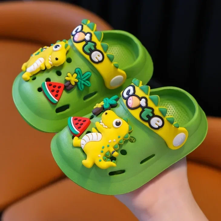 Children\'s slippers kids shoes boy slippers girls shoes cartoon cute dinosaur kids slippers