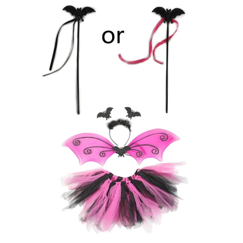 

Skirt Bat Headband Cosplays Costume Set Halloween Dress Up Parties Favor