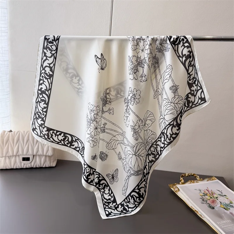 

Роскошный бренд, простой принт, квадратные шарфы 70 см, женский шелковый шарф, бандана, маленькие галстуки, ленты для волос, платок, шаль