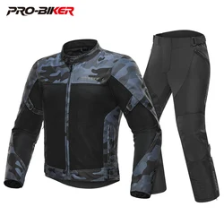 New Summer Motorcycle Jacket Man Moto Pants Breathable Motocross Jacket Anti-fall Chaqueta Moto Men Full Armor Motocross Jacket
