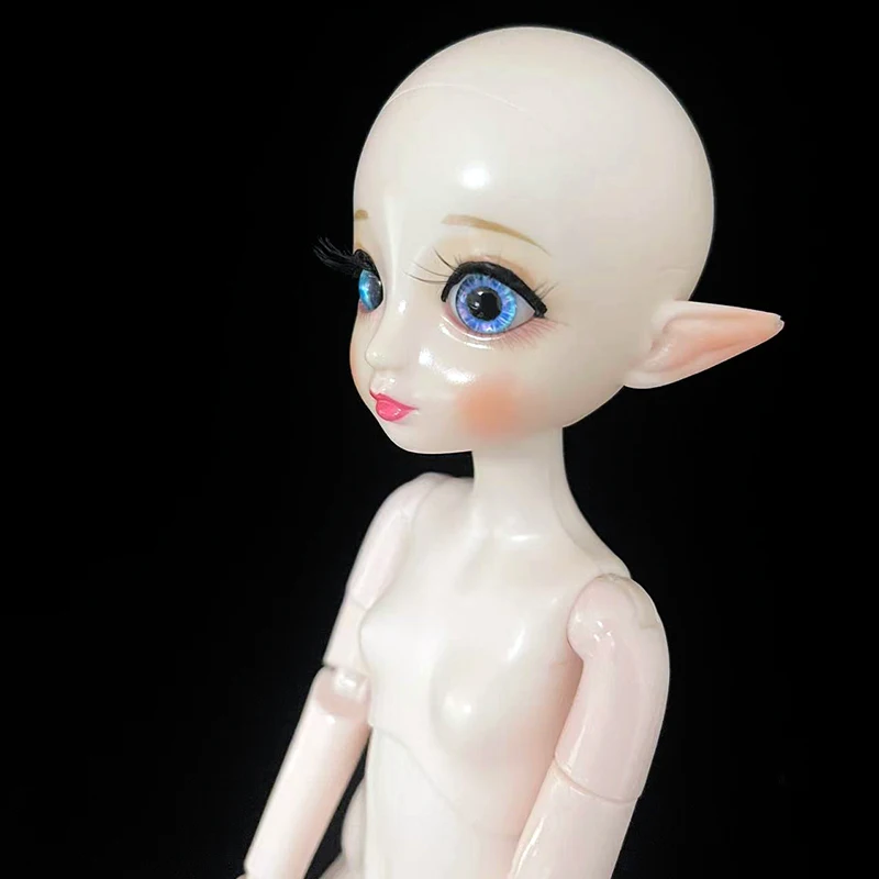 30cm Elf Doll Open Head 1/6 Bjd Doll Makeup Doll Head or Whole Doll with Eyelash DIY Toys for Girls Kids