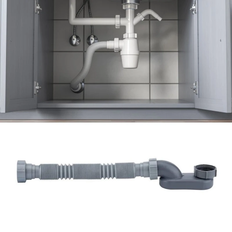 ABS-Abflussrohr, Dusch-Abflussrohr, einfache Befestigung, ABS-Siphon, Badewannen-Abflussrohr, einfach zu verwenden